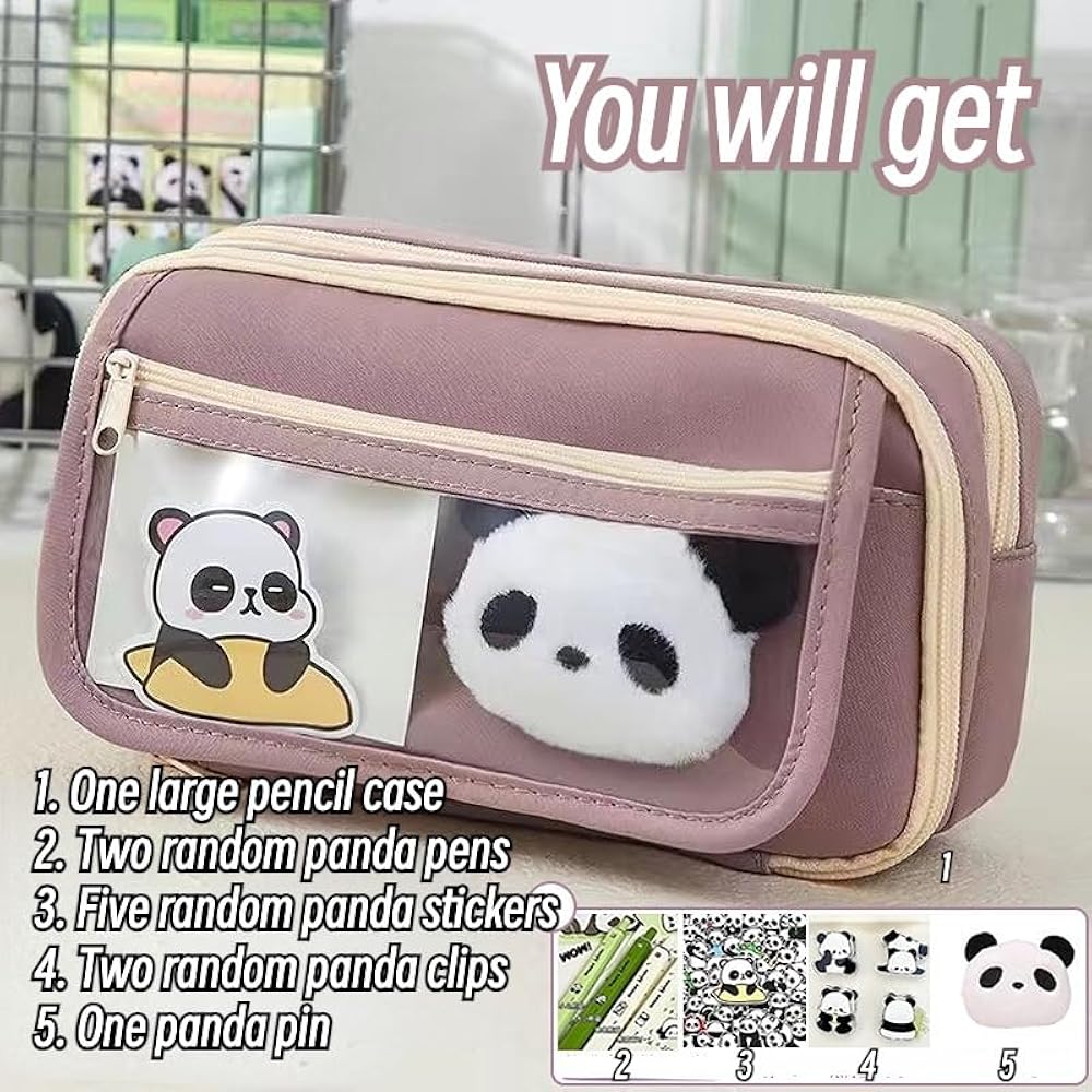 Amazon.co.jp: Ecqizer 10個 かわいいパンダ 筆箱 大容量 大人用